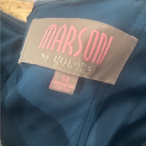 Maroni  Blue / Turquoise Leaf Pattern Dress - Picture 9 of 11